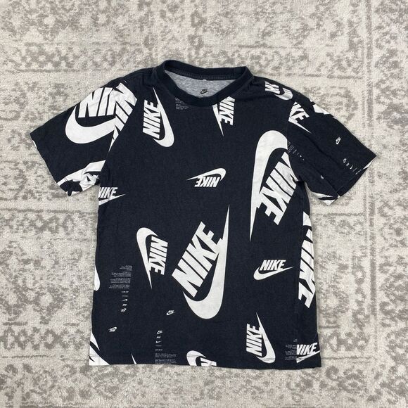 The Nike Tee T-Shirt Black White Streetwear Short Sleeve Size Mens Size Small - Picture 1 of 4